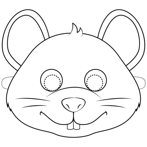 Mouse Mask Coloring Page